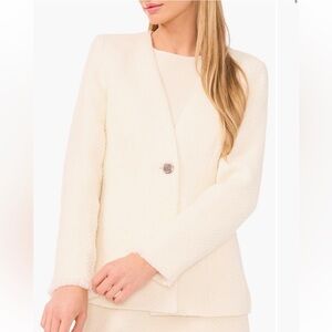 Ted Baker Tweed V Neck Blazer Vanilla Ice size 6